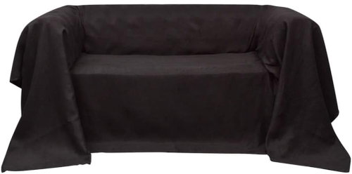 Microsuede sofa cover brown 210 × 280 cm - Cover - Main image