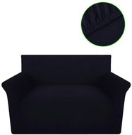 Stretch cover for sofa, black cotton jersey - Cover