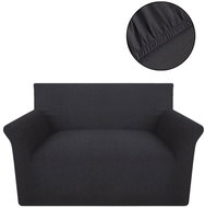 Stretch sofa cover, anthracite cotton jersey - Cover