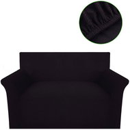 Stretch sofa cover, brown polyester, rib knit - Cover