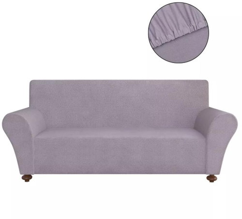 Stretch sofa cover grey polyester jersey - Cover - Main image
