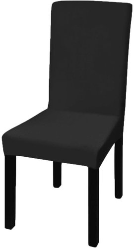 6 pcs Elastic chair covers black - Chair Cover - Main image