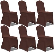 Strečové potahy na židle 6 ks hnědé - Potah na židle