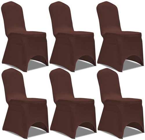 Stretch chair covers 6 pcs brown - Chair Cover - Main image