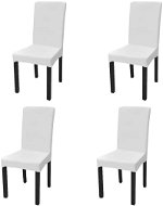 Hladké strečové poťahy na stoličky 4 ks biele - Poťah na stoličky