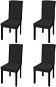 Hladké strečové poťahy na stoličky 4 ks čierne - Poťah na stoličky