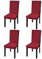 Hladké strečové poťahy na stoličky 4 ks bordó - Poťah na stoličky