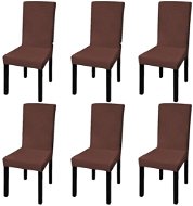Hladké strečové poťahy na stoličky 6 ks hnedé - Poťah na stoličky
