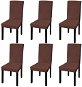 Hladké strečové poťahy na stoličky 6 ks hnedé - Poťah na stoličky