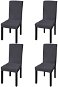 Hladké strečové poťahy na stoličky 4 ks antracitové - Poťah na stoličky