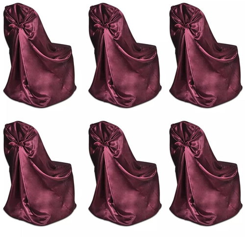 6 pcs of burgundy chair covers for weddings \ banquets - Chair Cover - Main image