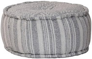 Seating pouf round with pattern blue handmade 50x25cm cotton - Ottoman