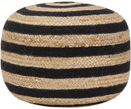 Handmade seating pouf black 45 × 30 cm jute - Ottoman