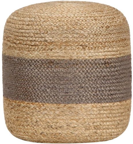 Handmade seating pouf grey 40 × 45 cm jute - Ottoman - Main image
