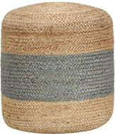 Handmade seating pouf olive green 40 × 45 cm jute - Ottoman