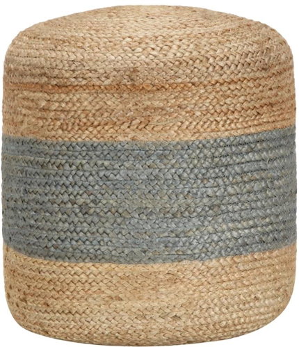 Handmade seating pouf olive green 40 × 45 cm jute - Ottoman - Main image