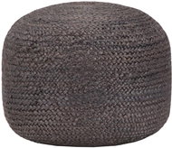 Handmade seating pouf dark grey 45 × 30 cm jute - Ottoman