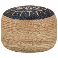 Handmade seating pouf blue 45 × 30 cm jute - Ottoman