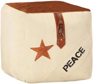 Sand pouf 40 × 40 × 40 cm cotton canvas and leather - Ottoman