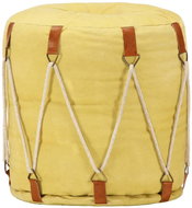 Seating pouf yellow 40 × 40 cm cotton canvas - Ottoman