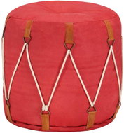 Seating pouf red 40 × 40 cm cotton canvas - Ottoman