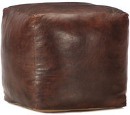 Seating pouf dark brown 40 × 40 × 40 cm genuine goatskin - Ottoman