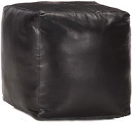 Seating pouf black 40 × 40 × 40 cm genuine goat leather - Ottoman
