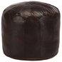 Seating pouf dark brown 40 × 35 cm genuine goat leather - Stool