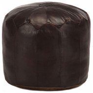 Seating pouf dark brown 40 × 35 cm genuine goat leather - Stool