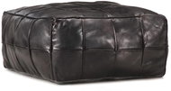 Seating pouf black 60 × 60 × 30 cm genuine goat leather - Ottoman