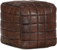 Seating pouf dark brown 40 × 40 × 40 cm genuine goatskin - Ottoman
