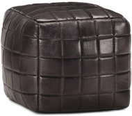 Seating pouf black 40 × 40 × 40 cm genuine goat leather - Ottoman