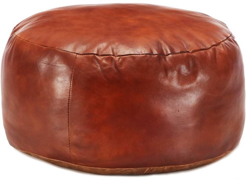 Seating pouf bronze 60 × 30 cm genuine goatskin - Ottoman - Main image