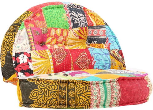 Pouf 100 × 20 cm patchwork textile - Cushion - Main image