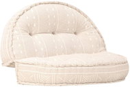 Pouf 100 × 20 cm beige textile - Cushion