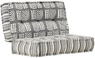 Pouf 100 × 100 × 20 cm grey striped textile - Cushion