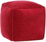 Cotton velvet pouf 40 × 40 × 40 cm ruby red - Cushion