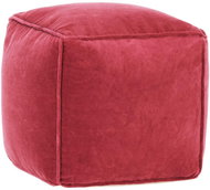 Cotton velvet pouf 40 × 40 × 40 cm red - Cushion