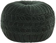 Cotton velvet pouf 40 × 30 cm green - Cushion