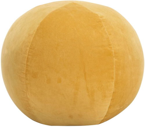 Cotton velvet pouf 50 × 35 cm yellow - Cushion - Main image