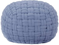 Blue knitted pouf 50 × 35 cm cotton - Cushion