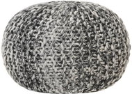 Hand knitted sofa pouf dark grey 50x35 cm woolen look - Cushion