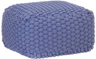 Hand knitted sitting pouf blue 50 × 50 × 30 cm cotton - Cushion