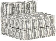 Modular pouf grey striped textile - Cushion