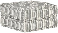 Pouf 60 × 70 × 36 cm grey striped textile - Cushion