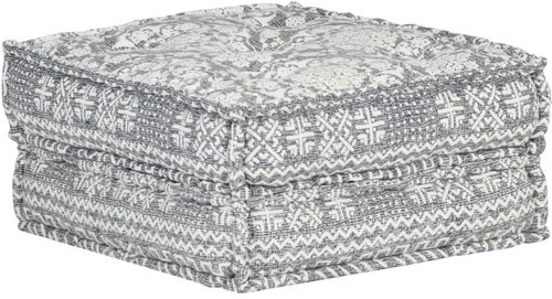 Pouf 60 × 70 × 36 cm light grey textile - Cushion - Main image