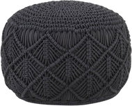Handmade seating pouf macramé anthracite 45 × 30 cm cotton - Cushion