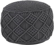 Handmade seating pouf macramé anthracite 45 × 30 cm cotton - Cushion