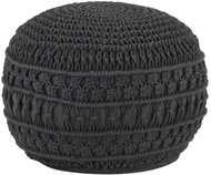 Handmade seating pouf macramé anthracite 45 × 30 cm cotton - Cushion