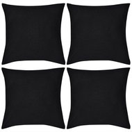 4 black cushion covers cotton 40 × 40 cm - Pillowcase